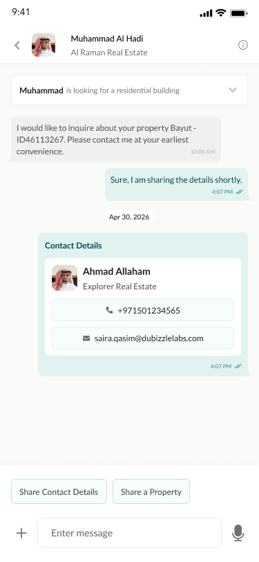 Contact card shared