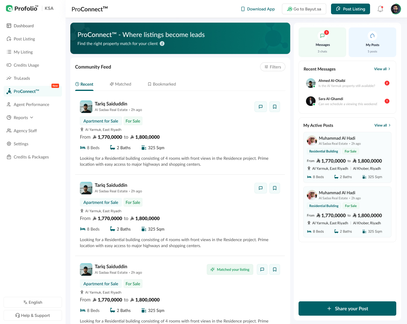 ProConnect desktop — Community Feed
